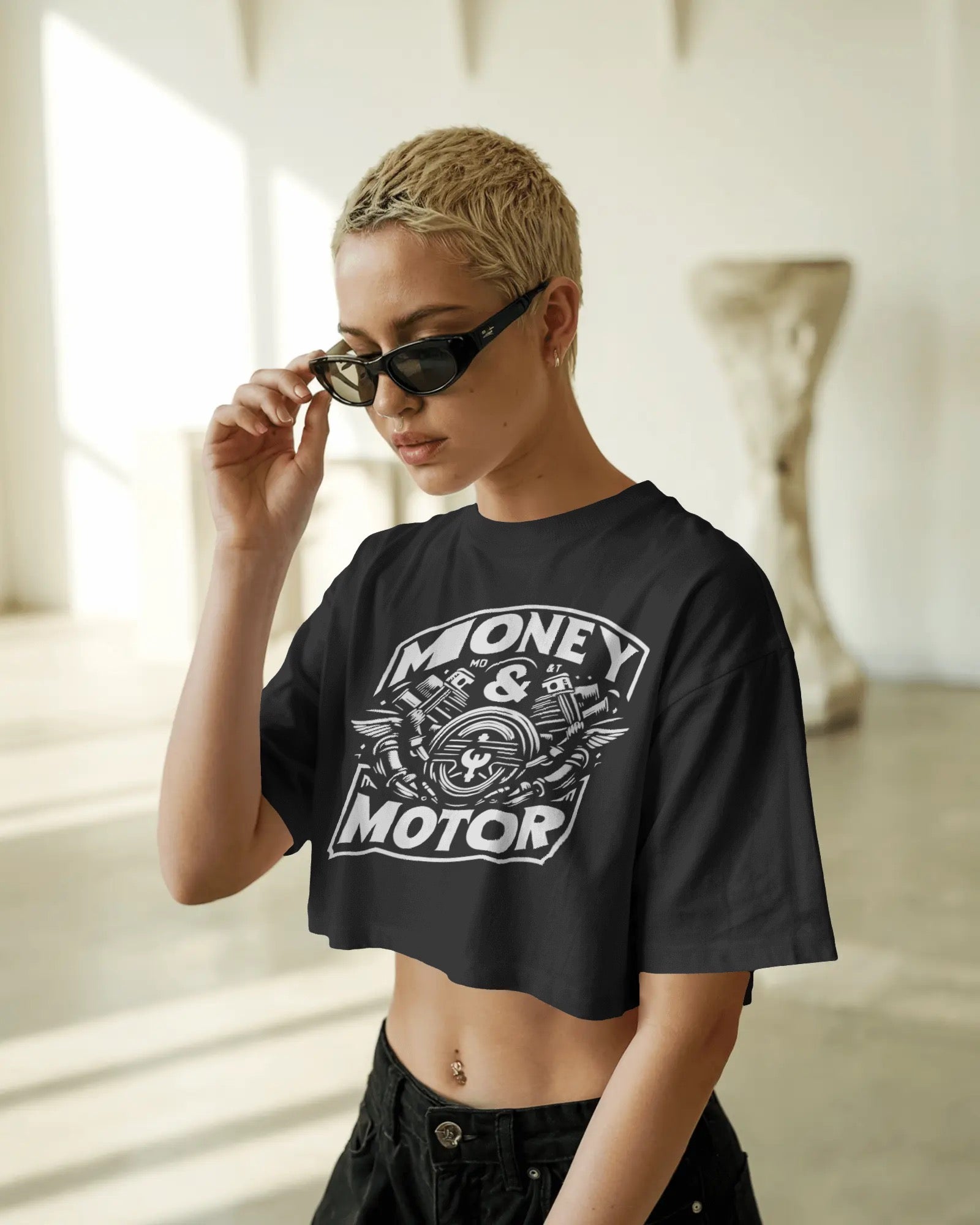 Money and Motor Crop Top